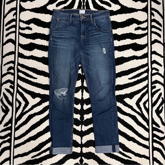 HUDSON Bacara Crop Straight Cuffed Denim Jeans Med Wash Size 28 - Picture 4 of 9